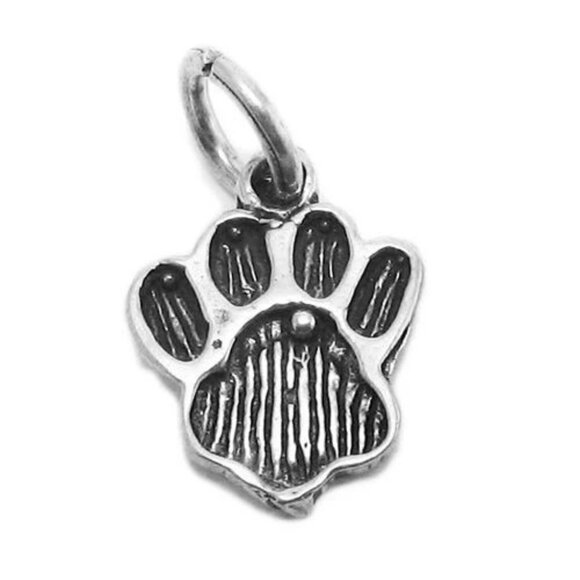 TIGER PAW PRINT CHARM IN STERLING SILVER. - Picture 1 of 2